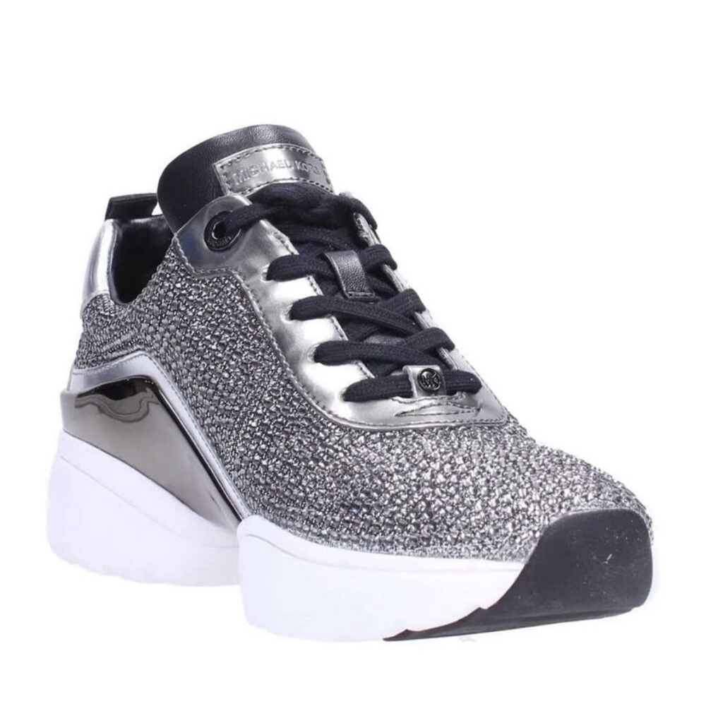 Michael Kors Jada Sneakers Bling Lace Up Casual Walking Shoes 8.5 - Picture 3 of 8